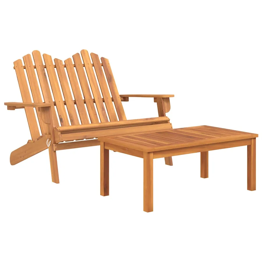Ensemble de salon de jardin Adirondack 2 pcs bois acacia solide - 2