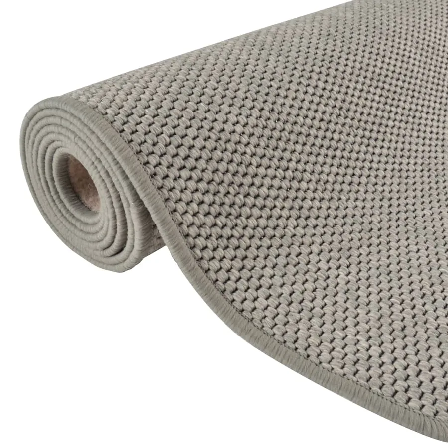 Tapis de couloir aspect sisal argenté 80x300 cm - 5
