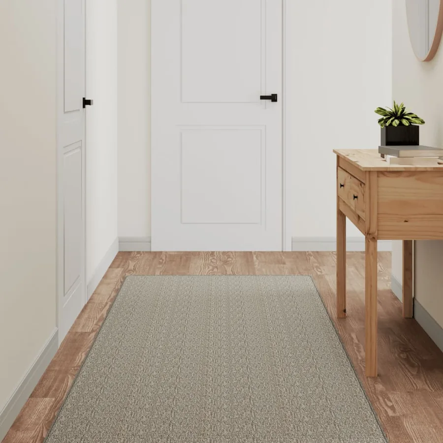 Tapis de couloir aspect sisal platina 80x400 cm