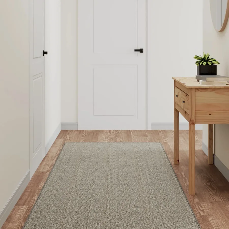 Tapis de couloir aspect sisal platina 80x250 cm