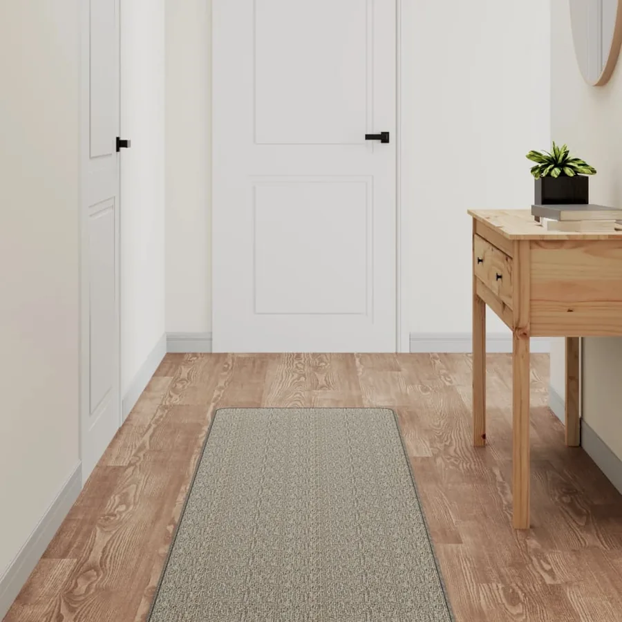 Tapis de couloir aspect sisal platina 50x150 cm