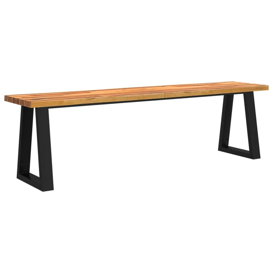 Banc avec bord vivant 160 cm bois d'acacia massif - 2