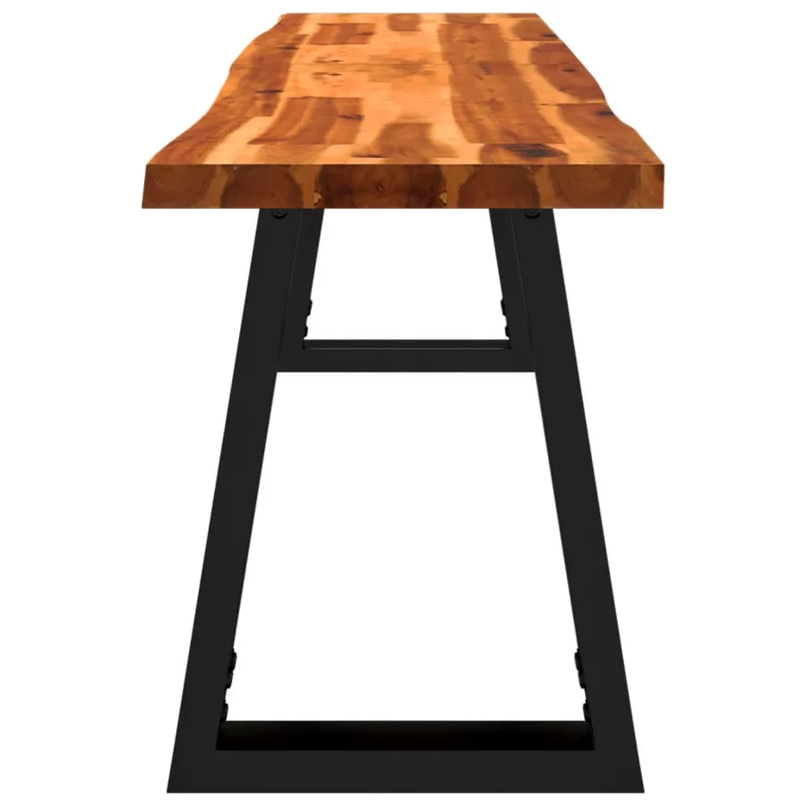 Banc avec bord vivant 160 cm bois d'acacia massif - 5