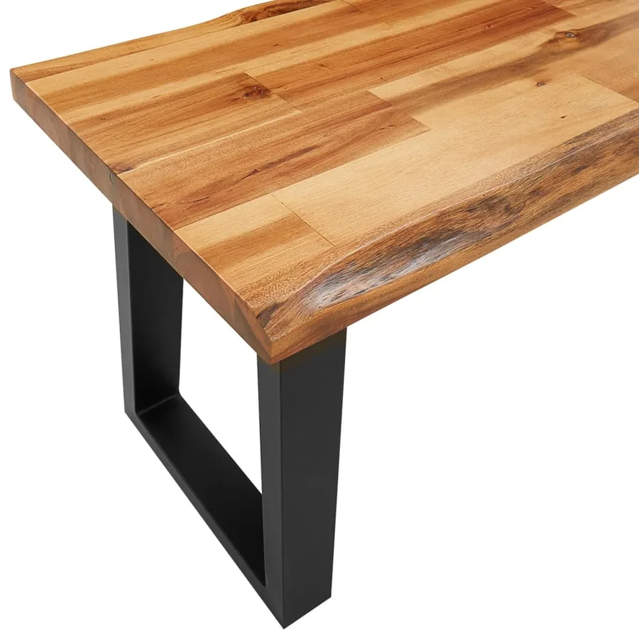 Banc avec bord vivant 160 cm bois d'acacia massif - 7