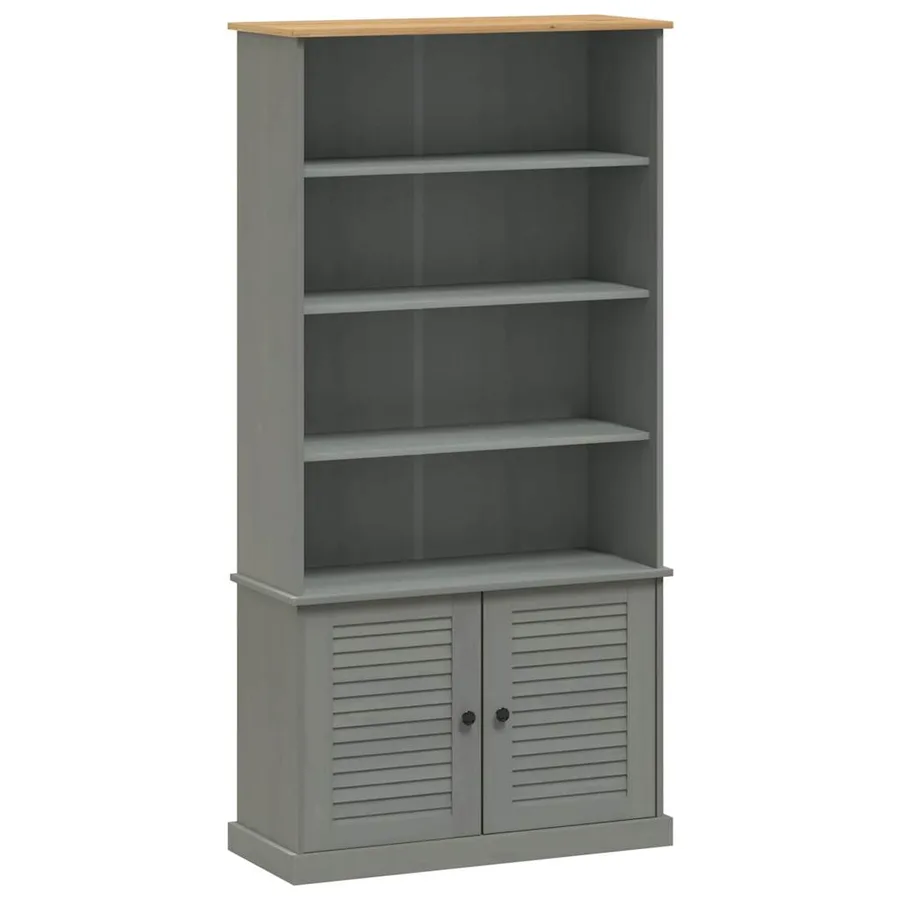Bibliothèque VIGO gris 85x35x170 cm bois massif de pin - 2