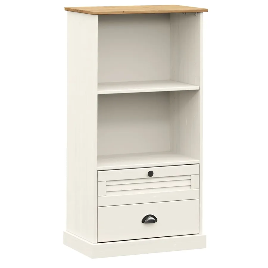 Bibliothèque VIGO blanc 60x35x114,5 cm bois massif de pin - 2