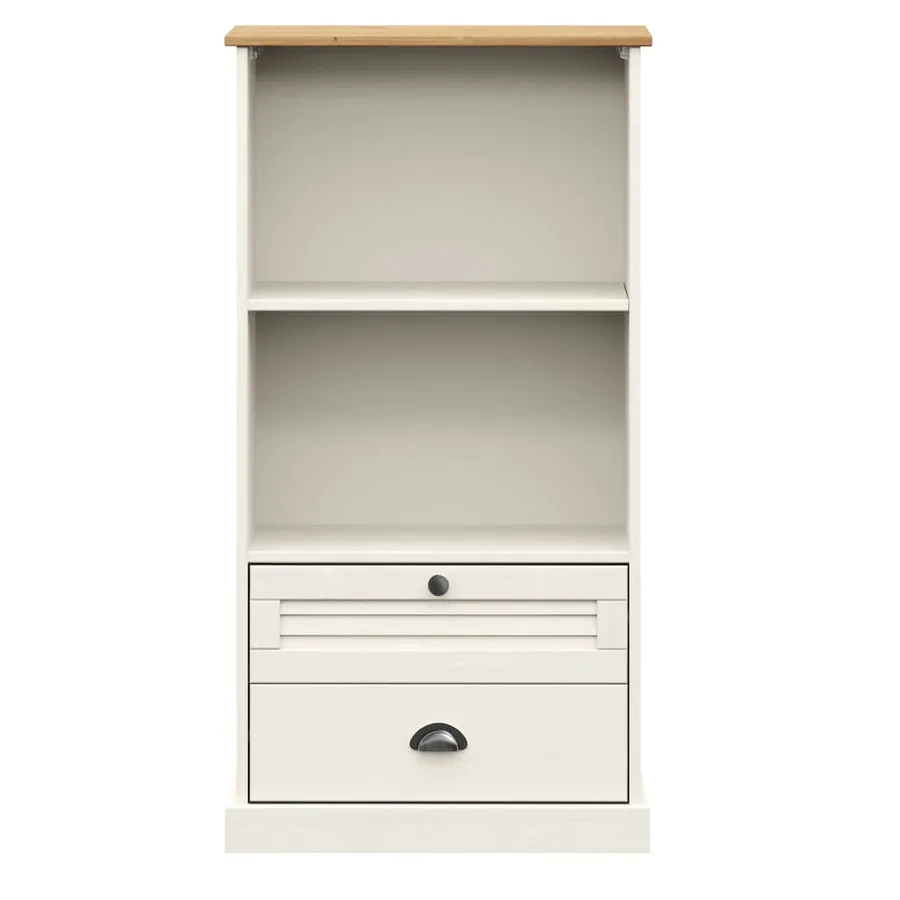 Bibliothèque VIGO blanc 60x35x114,5 cm bois massif de pin - 4