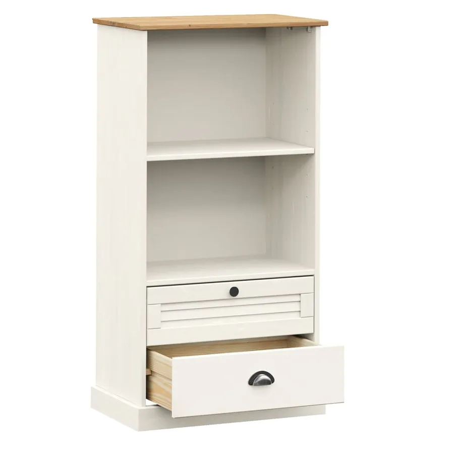 Bibliothèque VIGO blanc 60x35x114,5 cm bois massif de pin - 5