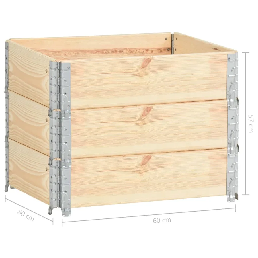 Jardinières surélevées 3 pcs 60x80 cm Bois de pin solide - 7