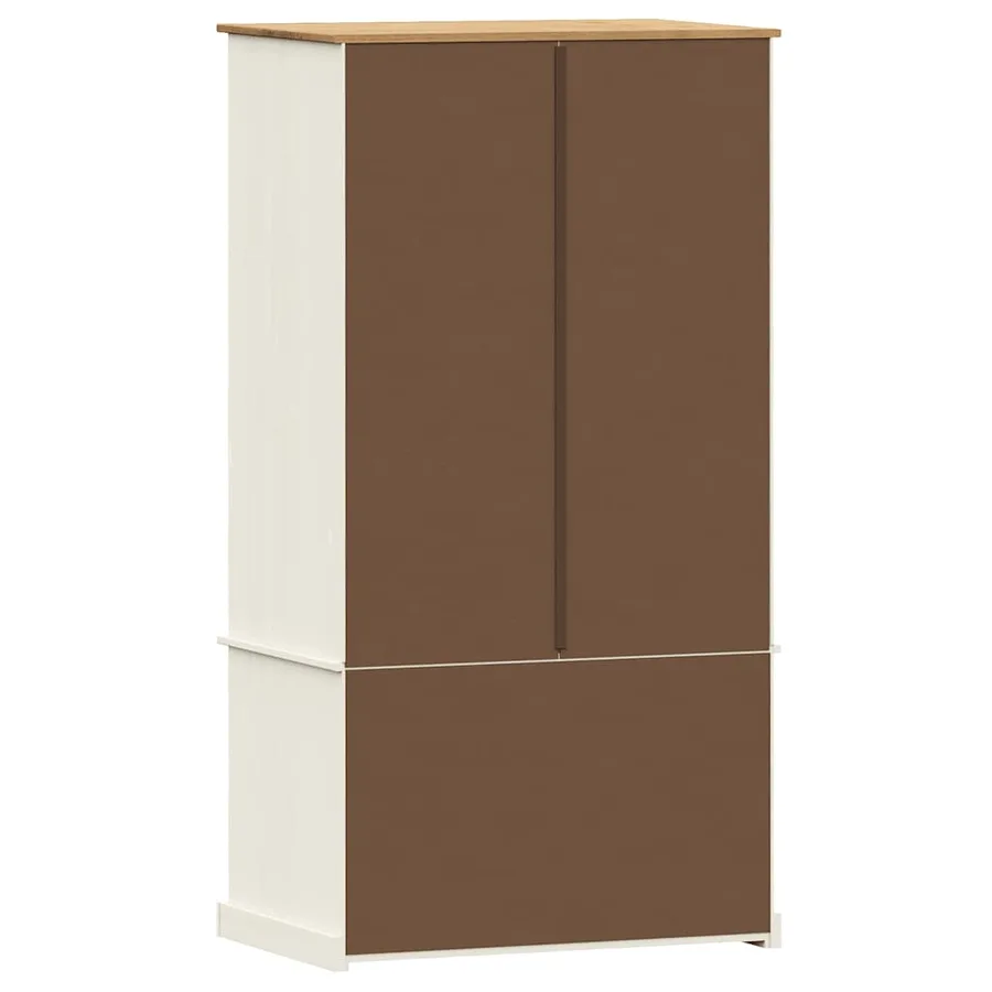 Garde-robe VIGO blanc 90x55x170 cm bois massif de pin - 7