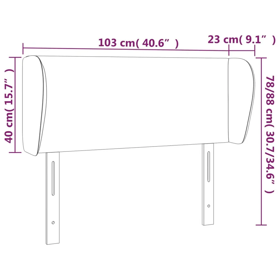 Tête de lit avec oreilles Rose 103x23x78/88 cm Velours - 9
