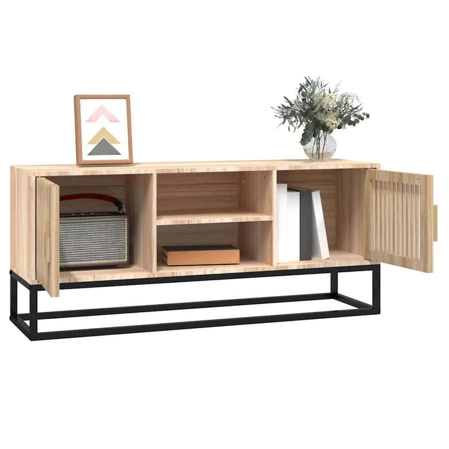 Meuble TV 105x30x45 cm bois d'ingénierie et fer - 3