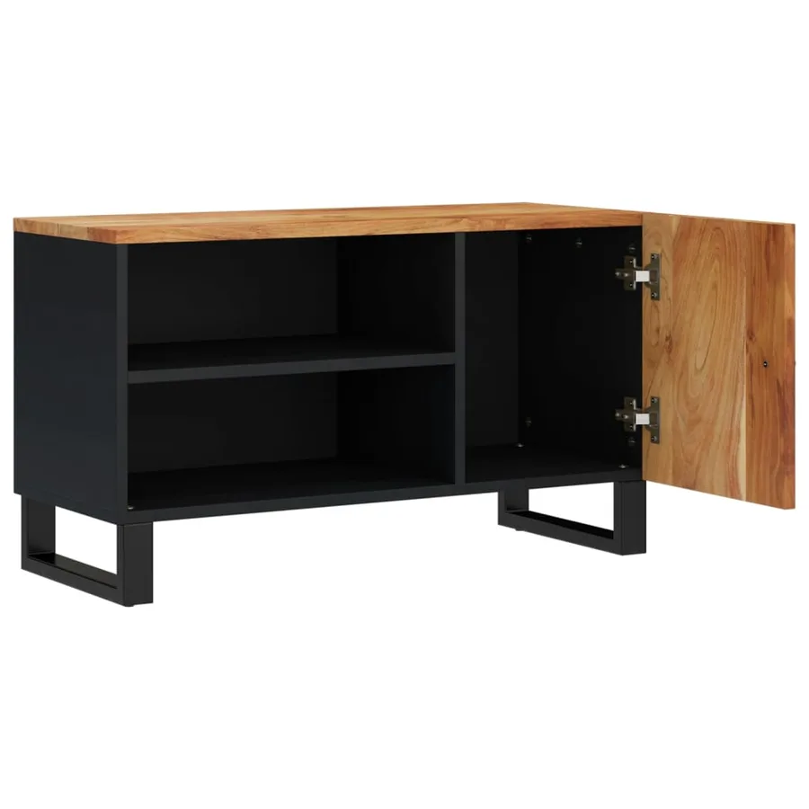 Meuble TV 80x33x46 cm bois d'acacia solide et d'ingénierie - 4