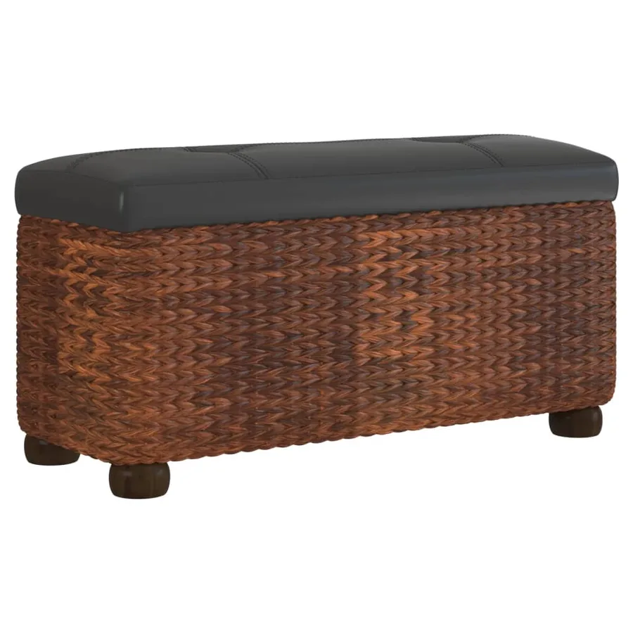 Bancs de rangement lot de 2 et coussin marron 69 cm quenouille - 3