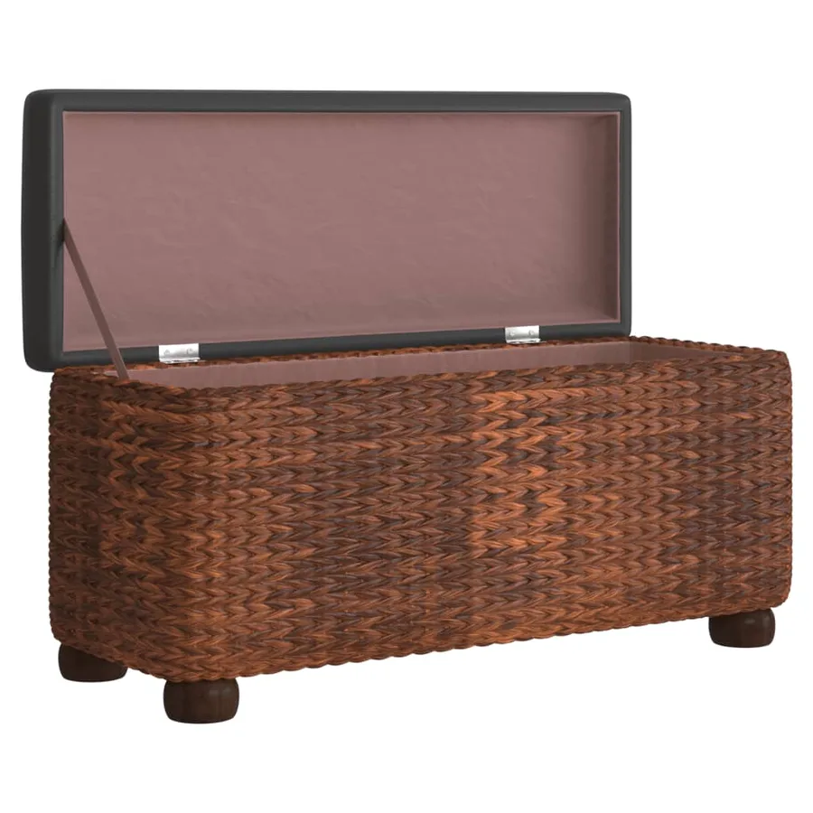 Bancs de rangement lot de 2 et coussin marron 69 cm quenouille - 5