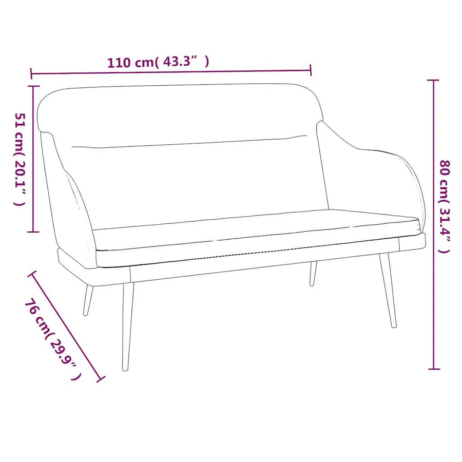 Banc Vert foncé 110x76x80 cm Velours - 8
