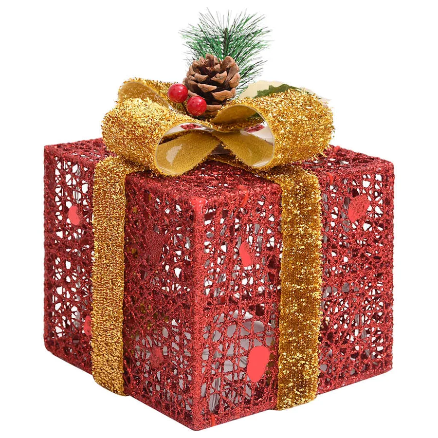 Boîtes-cadeaux de Noël décoratives 3 pcs Extérieur Intérieur - 6