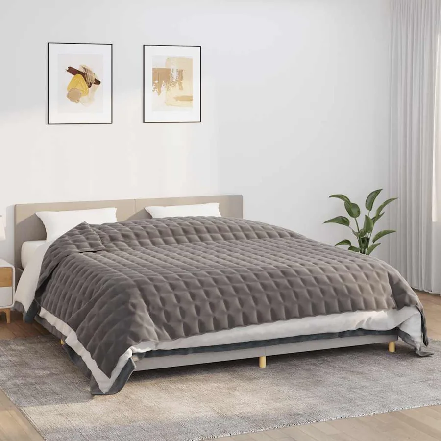 Couverture lestée Gris 235x290 cm 15 kg Tissu