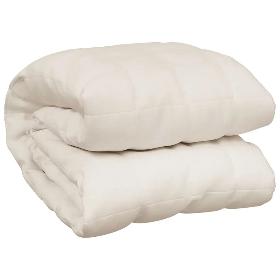 Couverture lestée Crème clair 155x220 cm 7 kg Tissu - 2