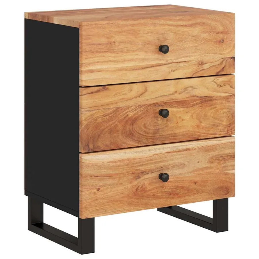 Table de chevet 50x33x62cm Bois d'acacia solide et d'ingénierie - 10