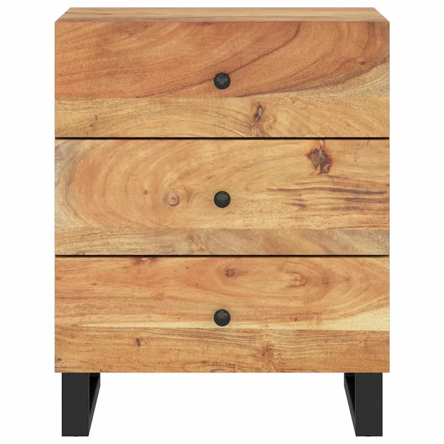 Table de chevet 50x33x62cm Bois d'acacia solide et d'ingénierie - 3