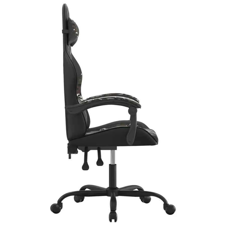 Chaise de jeu pivotante Noir et camouflage Similicuir - 4
