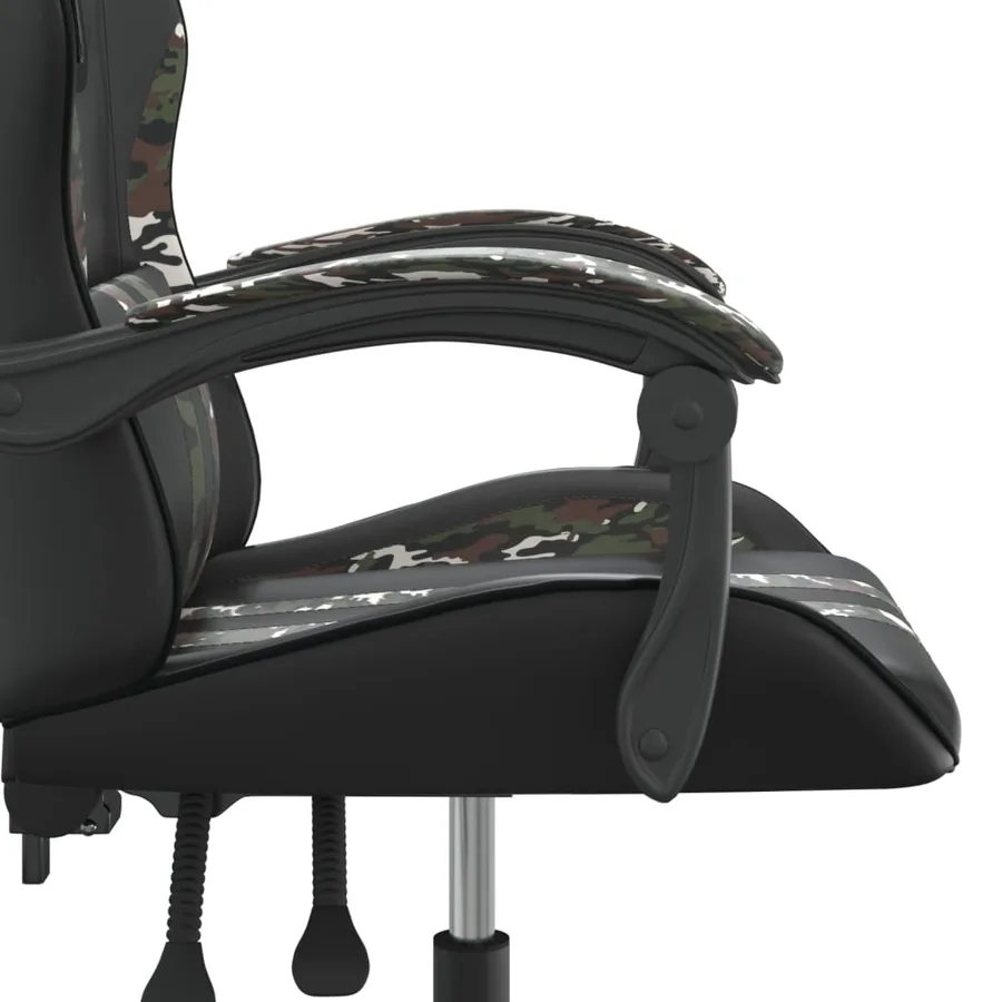 Chaise de jeu pivotante Noir et camouflage Similicuir - 7