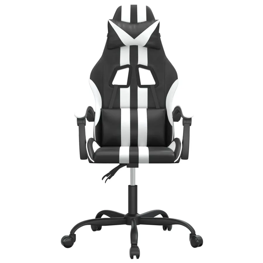 Chaise de jeu pivotante Noir et blanc Similicuir - 3