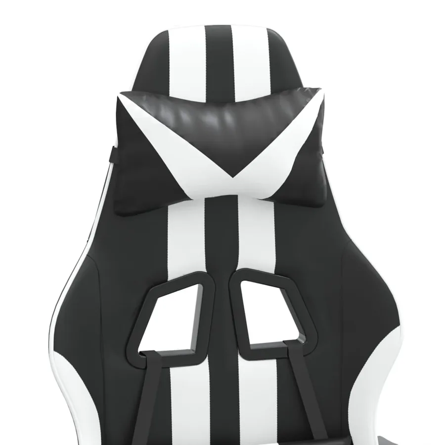 Chaise de jeu pivotante Noir et blanc Similicuir - 8