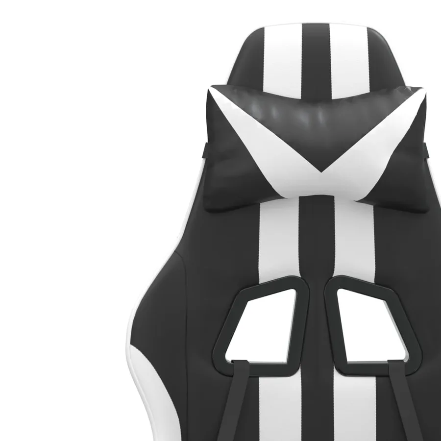 Chaise de jeu pivotante Noir et blanc Similicuir - 9