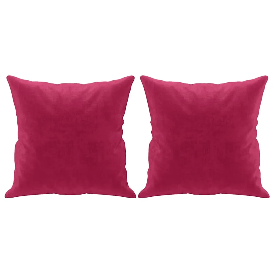 Coussins décoratifs lot de 2 Rouge bordeaux 40x40 cm Velours - 2