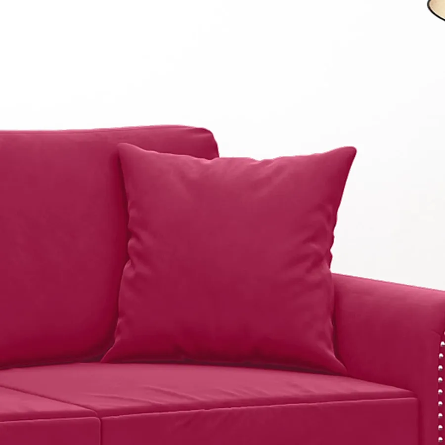 Coussins décoratifs lot de 2 Rouge bordeaux 40x40 cm Velours - 5