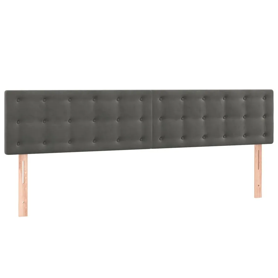 Têtes de lit Gris foncé 200x5x78/88 cm Velours - 2