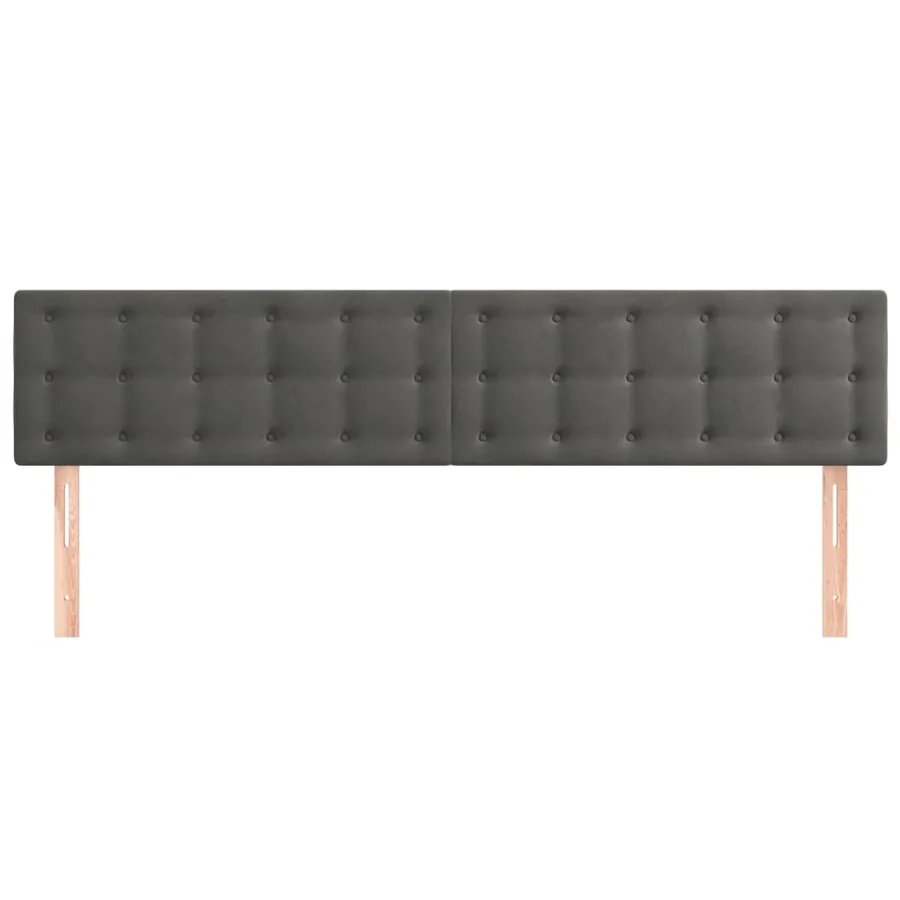 Têtes de lit Gris foncé 200x5x78/88 cm Velours - 3