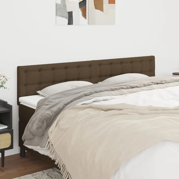 Têtes de lit Marron foncé 200 x 5 x 78/88 cm Tissu