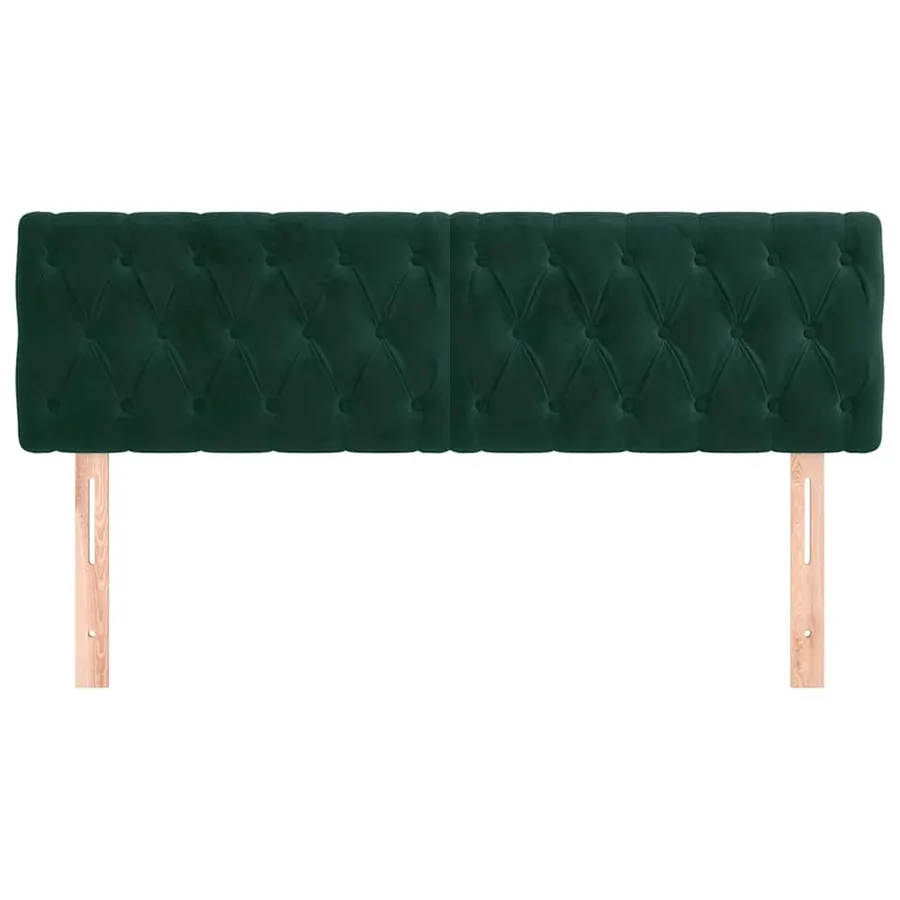 Têtes de lit Vert foncé 144x7x78/88 cm Velours - 3