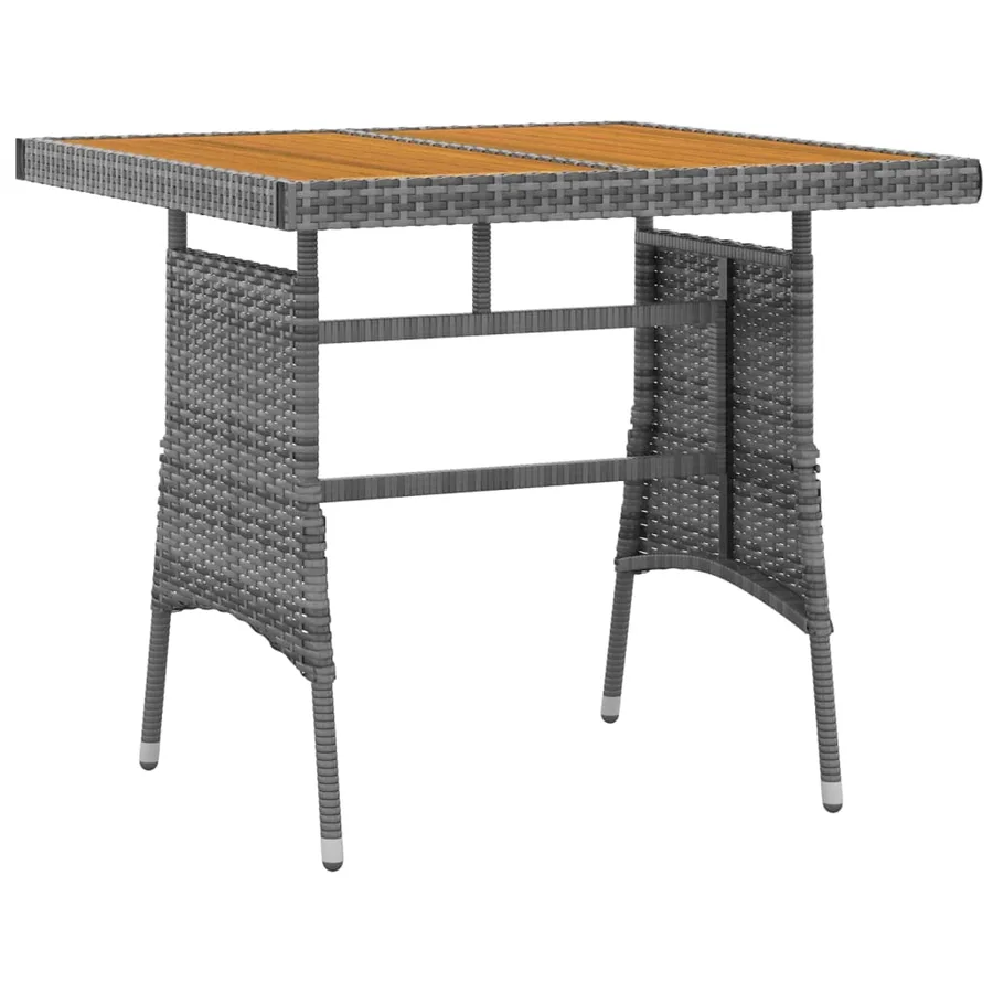 Ensemble à manger d'extérieur 3 pcs Résine tressée Gris - 6