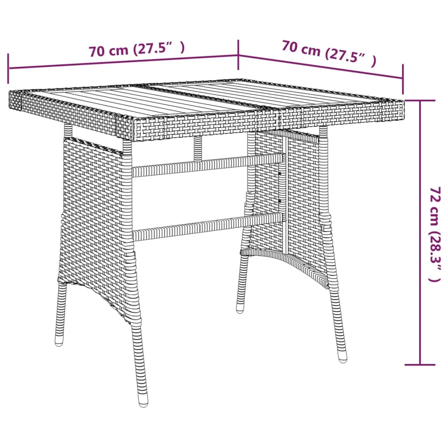 Ensemble à manger d'extérieur 3 pcs Résine tressée Gris - 9