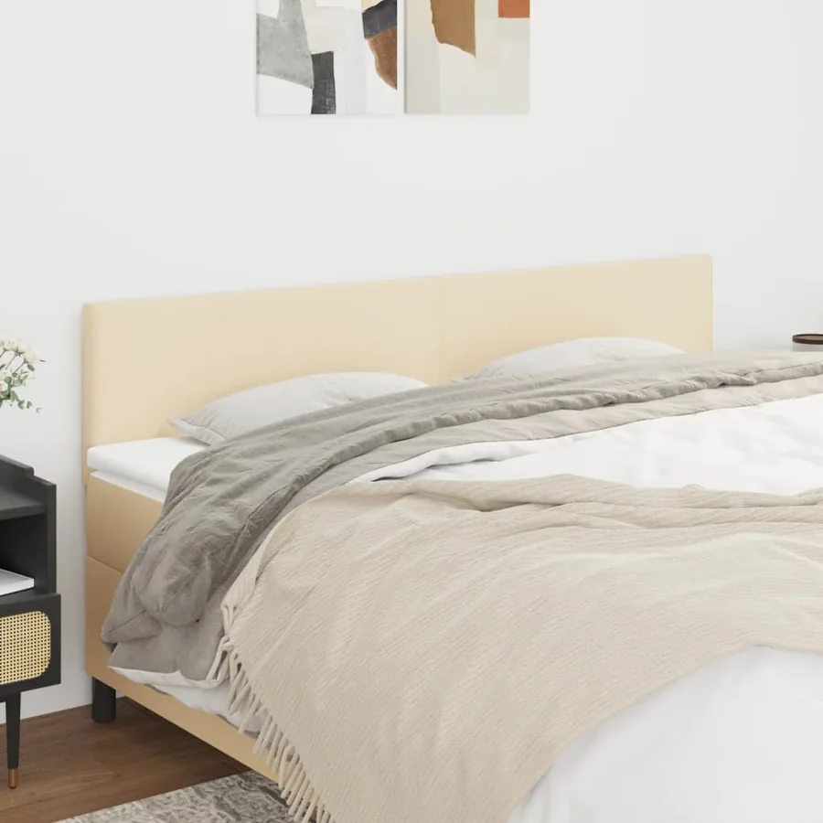 Têtes de lit Crème 160x5x78/88 cm Tissu