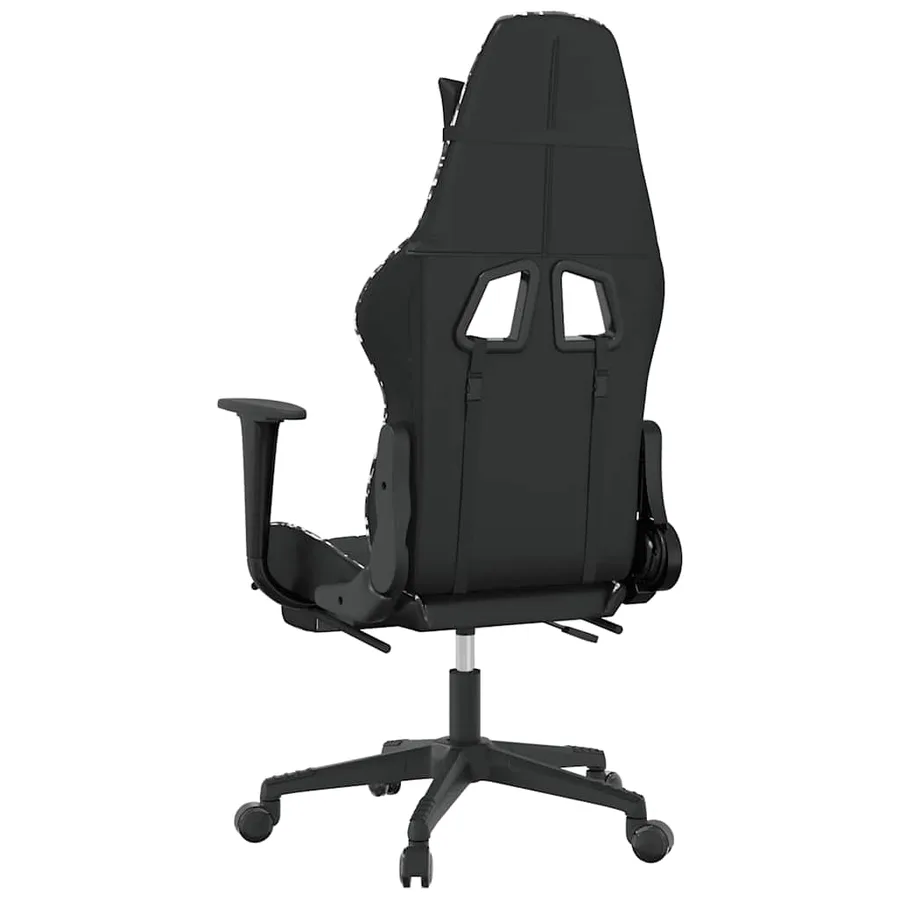 Chaise de jeu de massage repose-pied Noir&Camouflage Similicuir - 6