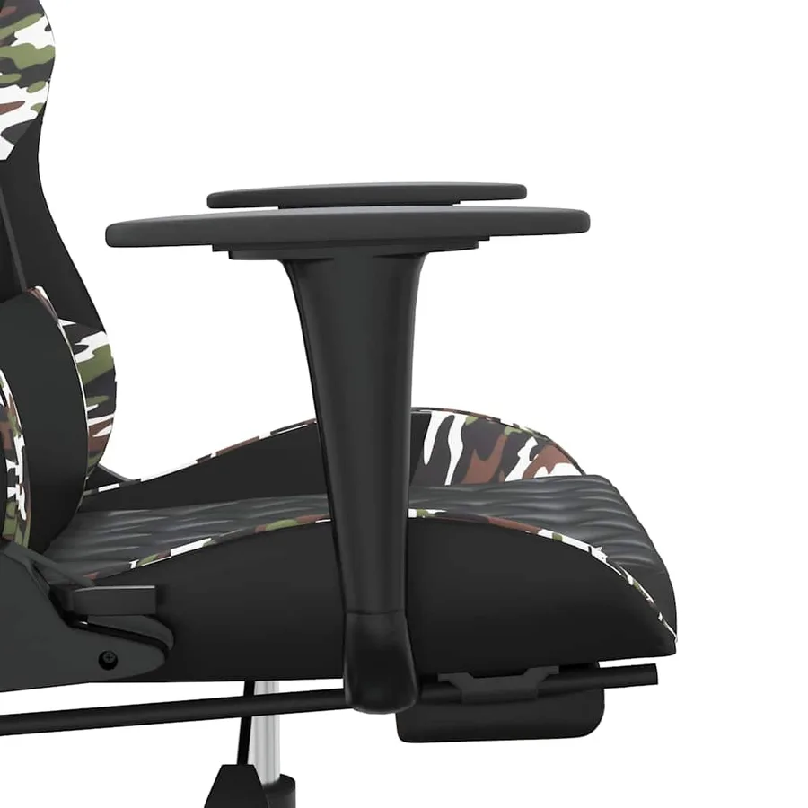 Chaise de jeu de massage repose-pied Noir&Camouflage Similicuir - 9