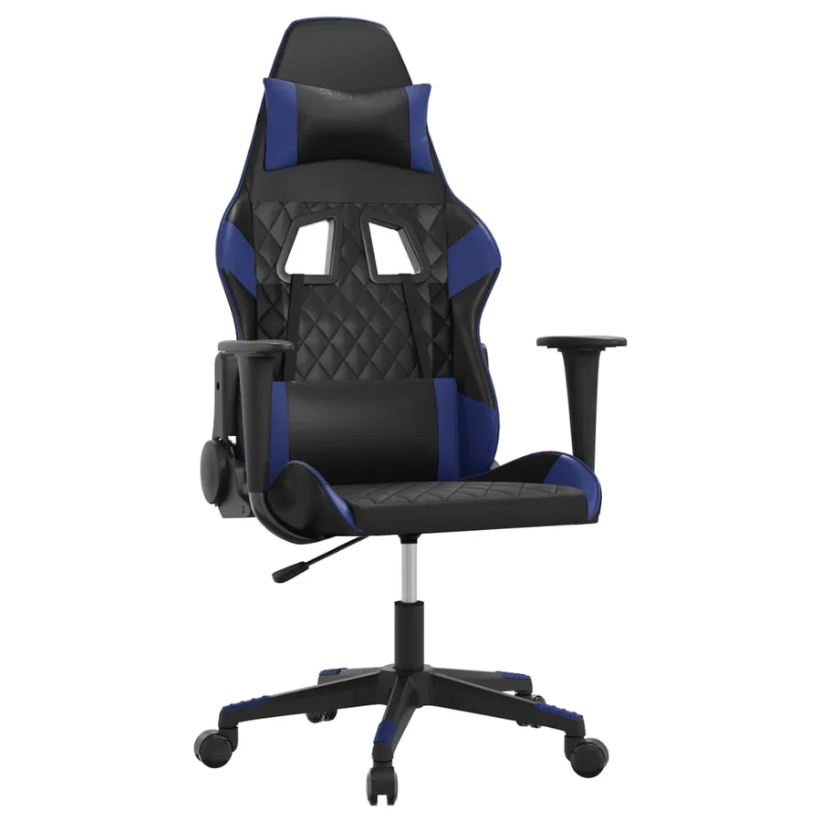 Chaise de jeu de massage Noir et bleu Similicuir - 2