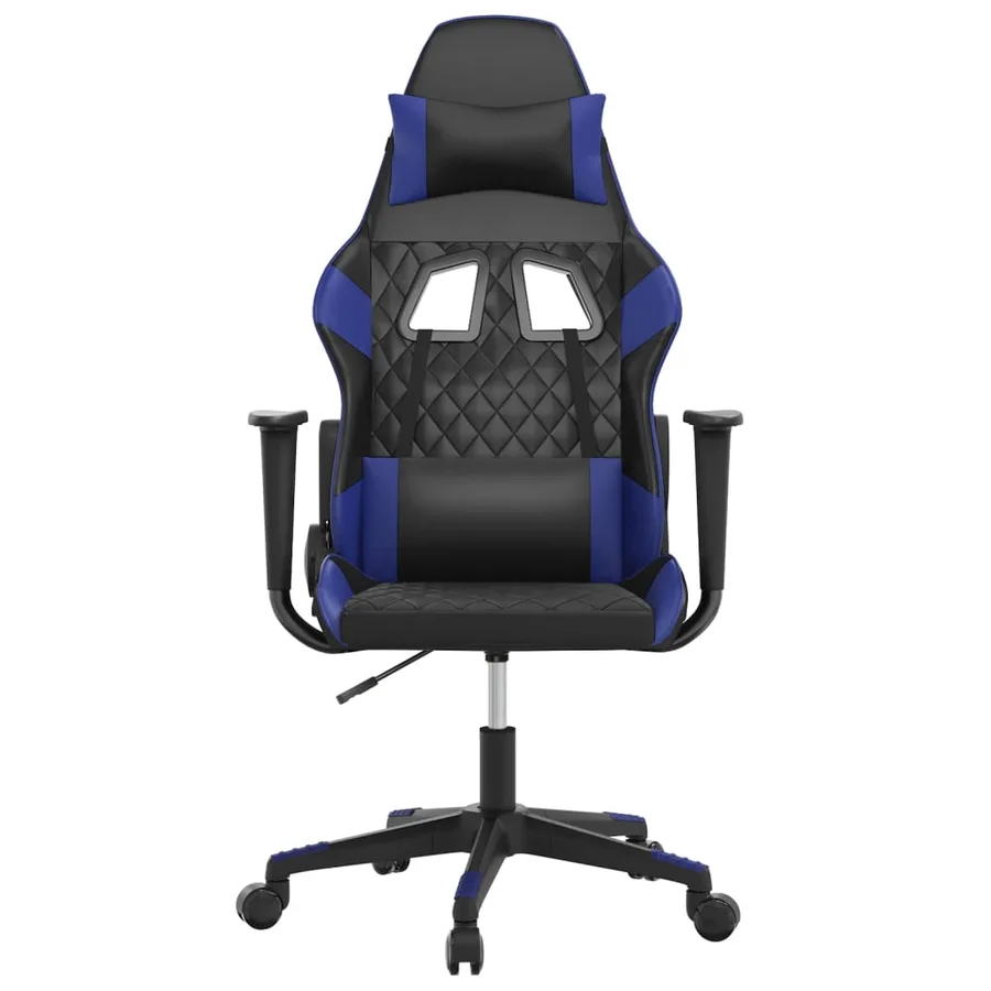 Chaise de jeu de massage Noir et bleu Similicuir - 3