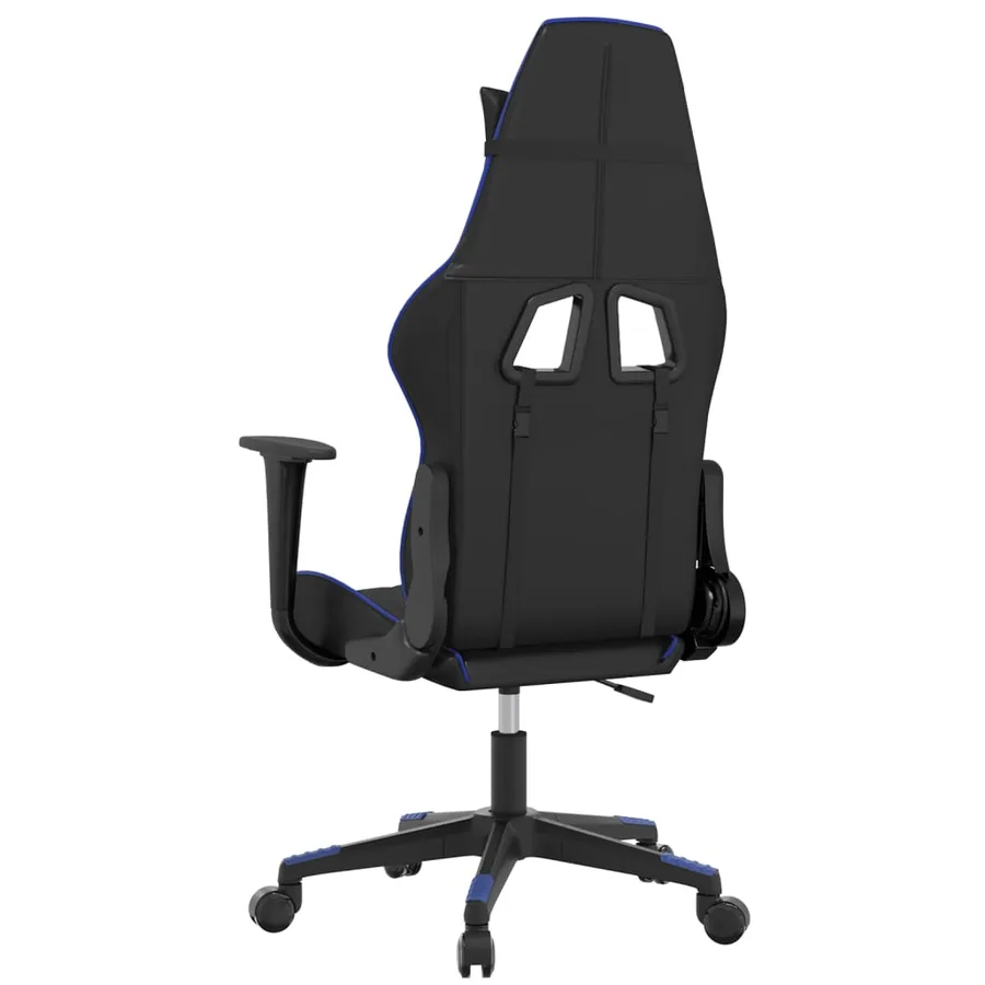 Chaise de jeu de massage Noir et bleu Similicuir - 5