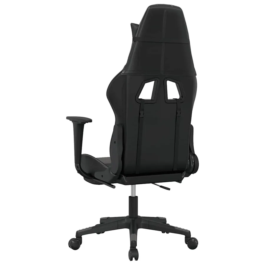 Chaise de jeu de massage et repose-pied Noir et gris Similicuir - 6