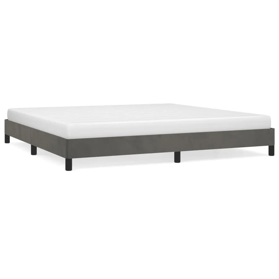 Cadre de lit sans matelas gris foncé 200x200 cm velours