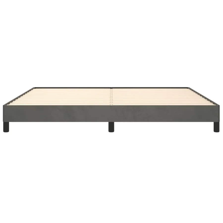 Cadre de lit sans matelas gris foncé 200x200 cm velours - 5