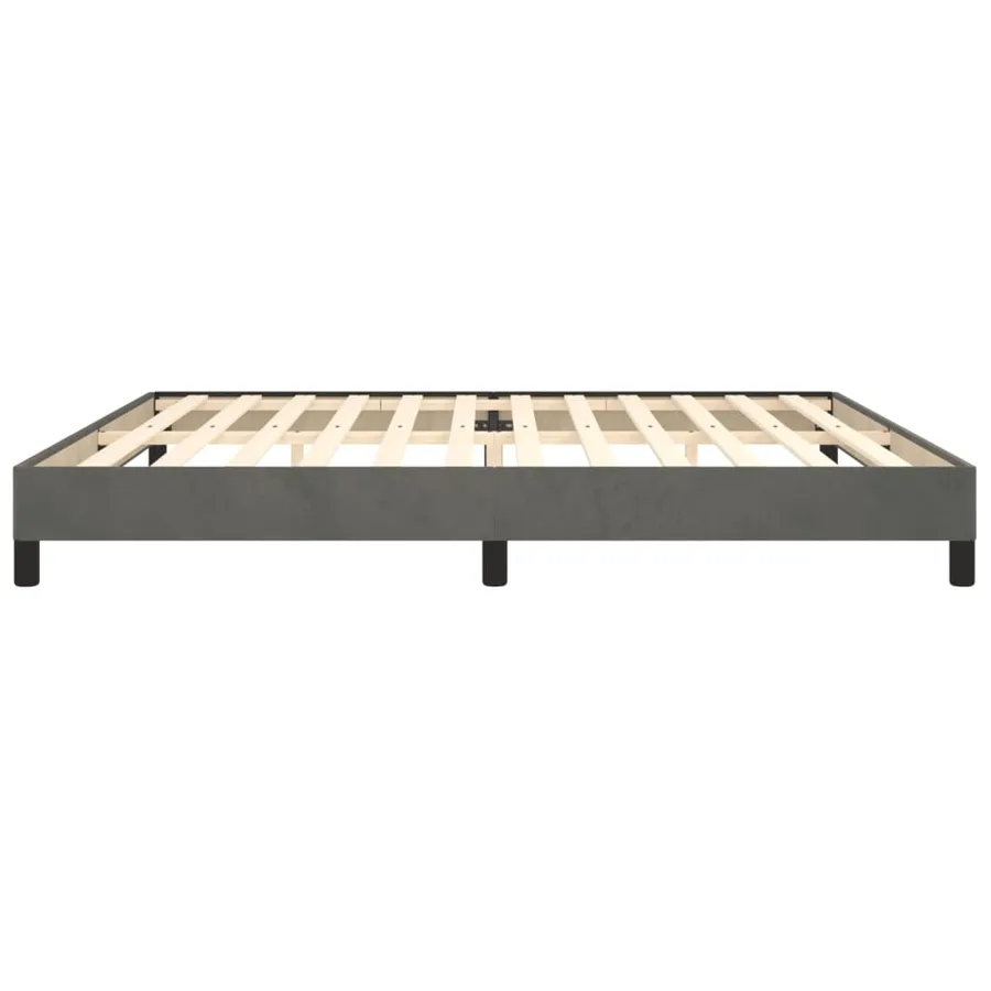 Cadre de lit sans matelas gris foncé 200x200 cm velours - 6