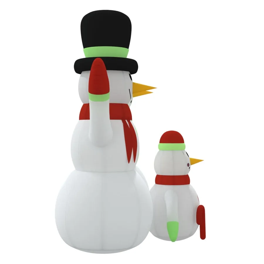 Famille de bonhommes de neige gonflable avec LED 360 cm - 5