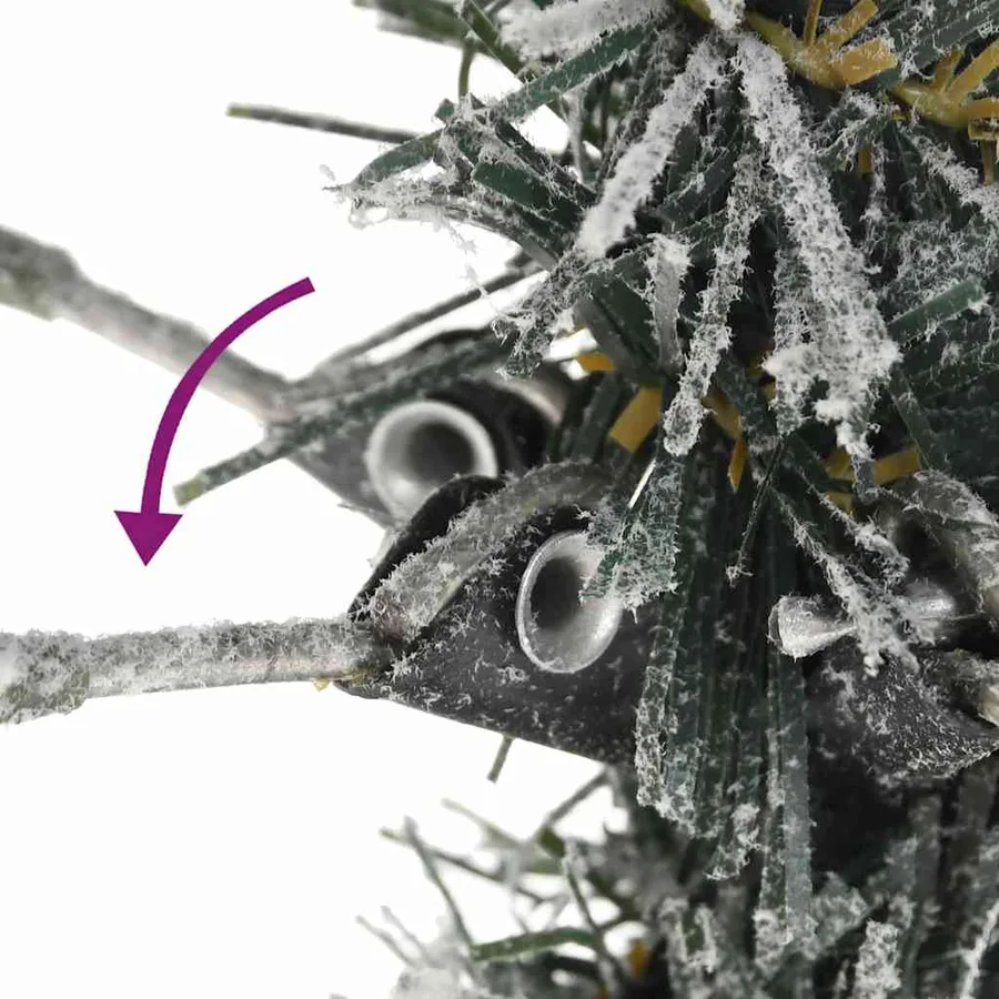 Sapin de Noël artificiel mince avec neige floquée 120 cm PVC/PE - 4